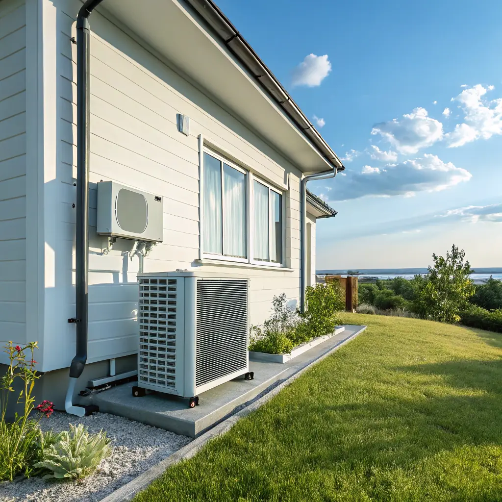 A versatile heat pump system that provides both heating and cooling, emphasizing its eco-friendly operation and cost-saving benefits.